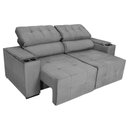 Ver imagem 6 de Sofá Cama Retrátil Sala Vicenza 175cm Bouclé Cinza