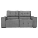 Ver imagem 1 de Sofá Cama Retrátil Sala Vicenza 175cm Bouclé Cinza