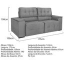 Ver imagem 2 de Sofá Cama Retrátil Sala Vicenza 175cm Bouclé Cinza