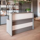 Ver imagem 1 de Balcão Atendimento 120 Cm Recepção Alto Escritório F5 Office Cor:cinza Sagrado com Branco