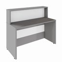 Ver imagem 3 de Balcão Atendimento 120 Cm Recepção Alto Escritório F5 Office Cor:cinza Sagrado com Branco
