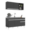 Ver imagem 1 de Armário de Cozinha Compacta 150cm Veneza Multimóveis V2142 Preto/Branco