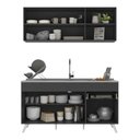 Ver imagem 6 de Armário de Cozinha Compacta 150cm Veneza Multimóveis V2142 Preto/Branco