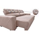 Ver imagem 4 de Sofá Retrátil e Reclinável 2,15m Molas Ensacadas Cama inBox Silver Style Thermo Gel Linho Bege