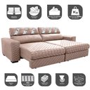 Ver imagem 3 de Sofá Retrátil e Reclinável 2,15m Molas Ensacadas Cama inBox Silver Style Thermo Gel Linho Bege