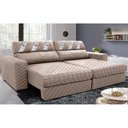 Ver imagem 1 de Sofá Retrátil e Reclinável 2,15m Molas Ensacadas Cama inBox Silver Style Thermo Gel Linho Bege
