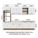 Ver imagem 4 de Armário de Cozinha Completa 310cm Rustic/Branco Agata Madesa 02