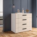 Ver imagem 1 de Cômoda Lisboa com 4 Gavetas 90x84cm Branco/Creme 240841