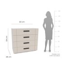Ver imagem 3 de Cômoda Lisboa com 4 Gavetas 90x84cm Branco/Creme 240841