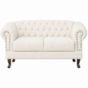 Ver imagem 3 de Namoradeira Chesterfield Duque 2 Lugares em Bouclê Off White
