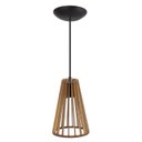 Ver imagem 1 de Pendente Luminária Koni E27 Madeira Sala Moderno Desmontada:rústico
