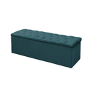 Ver imagem 1 de Calçadeira Baú P/ Box Solteiro 90cm Mirage c/ Capitonê Suede Azul Turquesa - LM DECOR