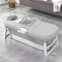 Ver imagem 5 de Banheira Ofurô Dobrável Portátil Adulto 148 Cm Cinza 260 Litros com Suporte Vg+
