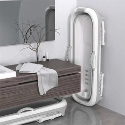 Banheira Ofurô Dobrável Portátil Adulto 148 Cm Cinza 260 Litros com Suporte Vg+ - 7