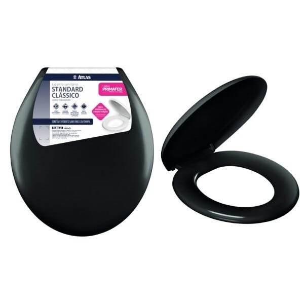 Assento Sanitário OVAL Standard Preto Primafer - 1