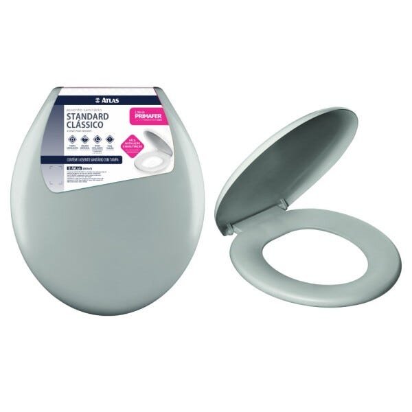 Assento Sanitário OVAL Standard Cinza Primafer - 1