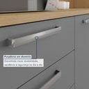Ver mais imagens de Armário de Cozinha 7 Portas 2 Gavetas 210cm 100% MDF Nobreza Marrom/Carvalho/Titânio
