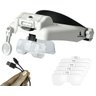 Lupa Cabeça 6 Lentes 3 Leds Recarregável Estética Leitura Eletrônica GT942 - 1