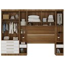 Ver imagem 4 de Quarto Modulado Queen com Guarda-roupas Maleiro e Cabeceira Paris Master Luciane Móveis