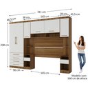 Ver imagem 3 de Quarto Modulado Queen com Guarda-roupas Maleiro e Cabeceira Paris Master Luciane Móveis