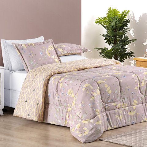 Coberdrom de Casal King Size Grosso Florença Quentinho Macio:lilas