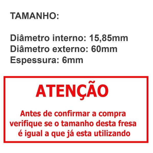 Disco Fresa para Máquina Copiadora de Chaves 60x6mm 60 Dentes Titânio GT681 - 2