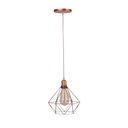 Ver imagem 1 de Pendente Aramado Diamante 24cm - 1xe27 - Rose - Reue