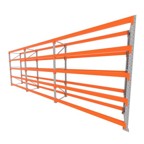 Mini Porta Pallet 200 Kg por Nivel Inicial +2 Continuação com 5 Niveis Laranja com sem Mdf