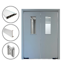 Ver imagem 2 de Kit 2x Portas Brancas Hospitalar e Clinicas 60x210 Vai e Vem C/ Vidro Batente 9cm À 14cm