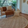 Tapete Artesanal Redondo Boho Peludo Dupla Face Caramelo 1,45 - 2