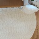 Ver imagem 7 de Tapete Artesanal Redondo Boho Peludo Dupla Face Caramelo 1,45
