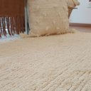 Ver imagem 3 de Tapete Artesanal Redondo Boho Peludo Dupla Face Caramelo 1,45