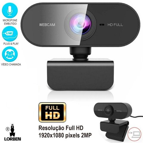 Webcam Full HD 1080x1920P 2Mp USB Plug Play Microfone Embutido Câmera Computador Gt953 Lorben
