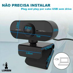 Webcam Full HD 1080x1920P 2Mp USB Plug Play Microfone Embutido Câmera Computador Gt953 Lorben - 5
