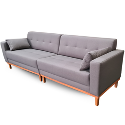 Sofá Gianni | Base de Madeira & Tecido Acquablock Impermeável | Bipartido | Medida 250cm | Cortiça - 3