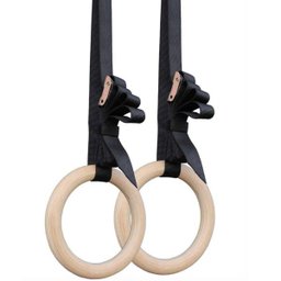 Kit Argolas de Suspensão Olímpicas Madeira para Crossfit e Ginástica GT792 Lorben - 1