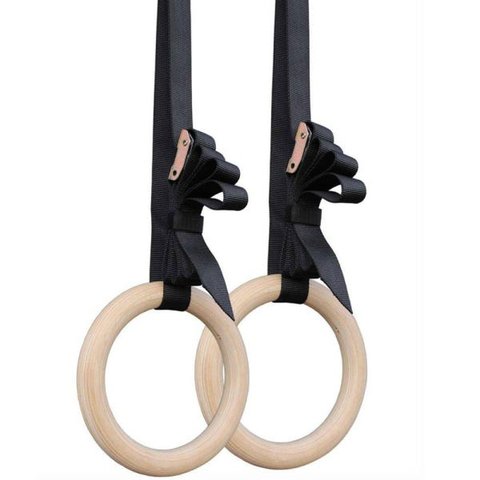 Kit Argolas de Suspensão Olímpicas Madeira para Crossfit e Ginástica GT792 Lorben