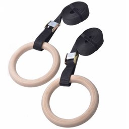 Kit Argolas de Suspensão Olímpicas Madeira para Crossfit e Ginástica GT792 Lorben - 2