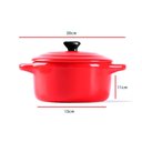 Ver imagem 2 de Caçarola Cerâmica Pequena Vermelho 500ml Home Presentes