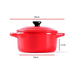 Caçarola Cerâmica Pequena Vermelho 500ml Home Presentes - 2