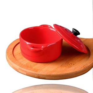 Caçarola Cerâmica Pequena Vermelho 500ml Home Presentes