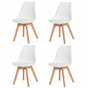 Ver imagem 1 de Kit Jogo com 4 Cadeiras para Mesa Sala de Jantar Cozinha Saarinen Leda Base Madeira Branca