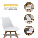 Ver imagem 5 de Kit Jogo com 4 Cadeiras para Mesa Sala de Jantar Cozinha Saarinen Leda Base Madeira Branca