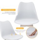 Ver imagem 3 de Kit Jogo com 4 Cadeiras para Mesa Sala de Jantar Cozinha Saarinen Leda Base Madeira Branca