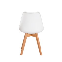 Kit Jogo com 4 Cadeiras para Mesa Sala de Jantar Cozinha Saarinen Leda Base Madeira Branca - 2