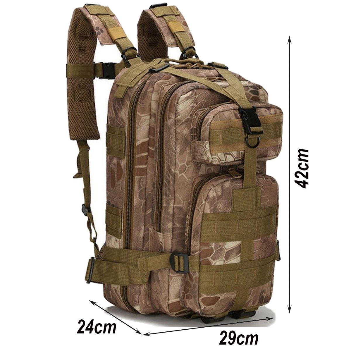 Mochila Multiuso Escolar Militar Tática Cargueira 30 Litros Camping Pesca Cáqui Lorben - 6