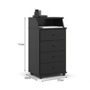 Ver imagem 5 de Mesa de Cabeceira Luxo New Ii 4 Gavetas Preto – EJ Móveis