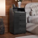Ver imagem 2 de Mesa de Cabeceira Luxo New Ii 4 Gavetas Preto – EJ Móveis