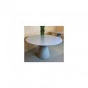 Ver imagem 2 de Mesa de Jantar Cone Cimento Queimado 160cm Tampo Cinza + Vidro 4mm Branco