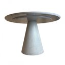 Ver imagem 3 de Mesa de Jantar Cone Cimento Queimado 160cm Tampo Cinza + Vidro 4mm Branco
